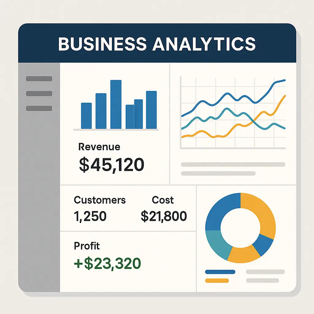 Business performance data analysis dashboard