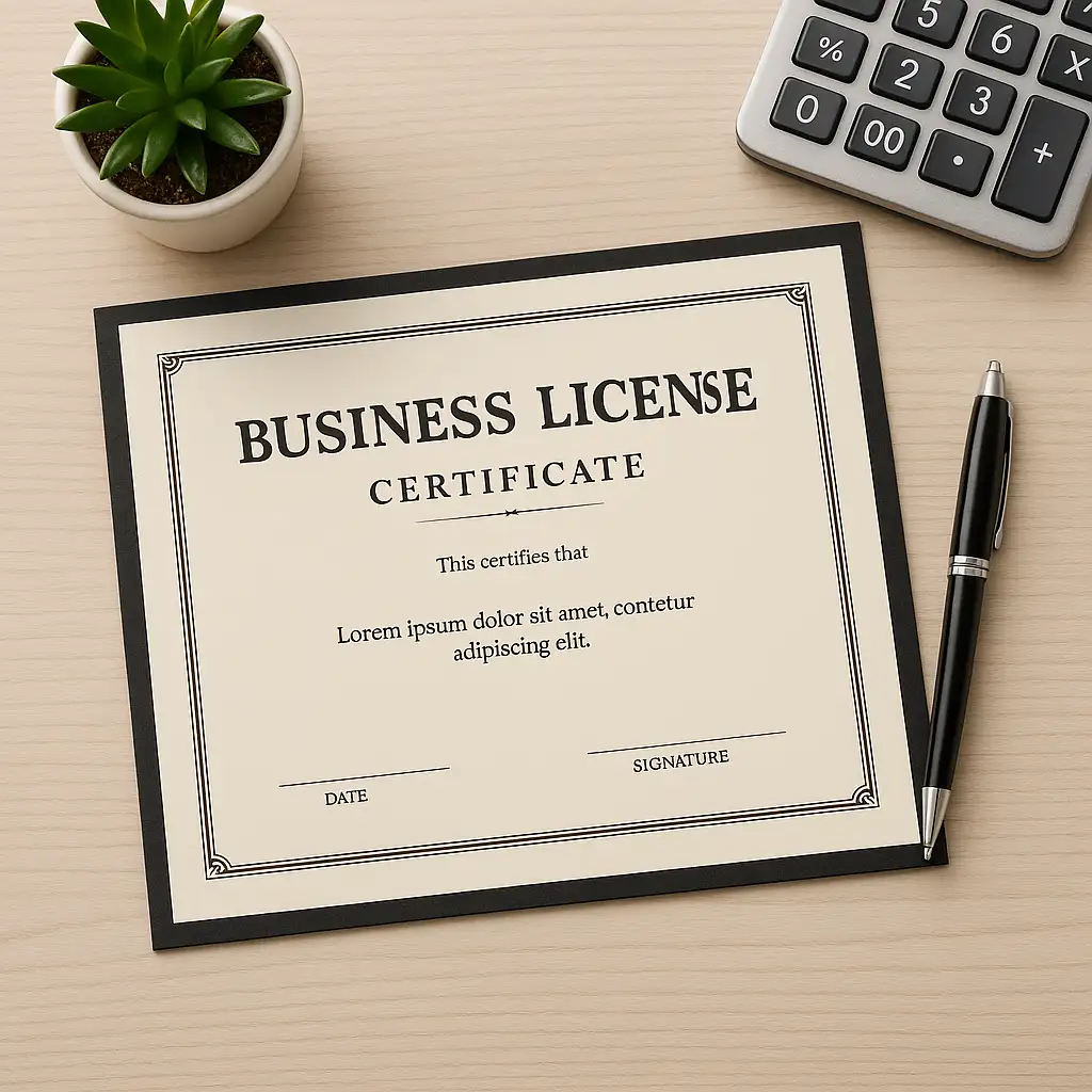 Business registration and legal documents diagram